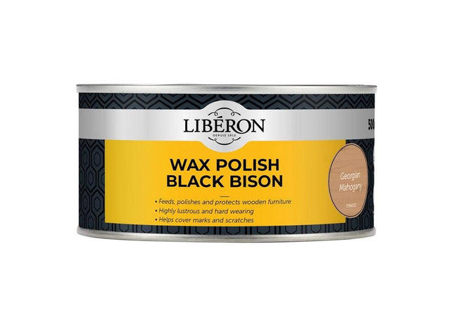 Liberon Black Bison Wax Paste Georgian Mahogany 500ml Liberon - RockBottom Northampton