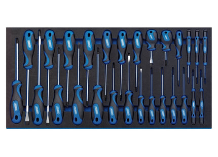 Draper Soft Grip Screwdriver Set in Full Drawer EVA Insert Tray (27 Piece) 63406 Draper - Town Tools 