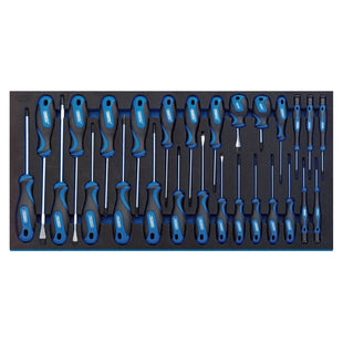 Draper Soft Grip Screwdriver Set in Full Drawer EVA Insert Tray (27 Piece) 63406 Draper - Town Tools 