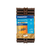 Rawlplug Brown UNO® Plugs 7 x 30mm (Pack 288) Rawlplug - RockBottom Nothampton
