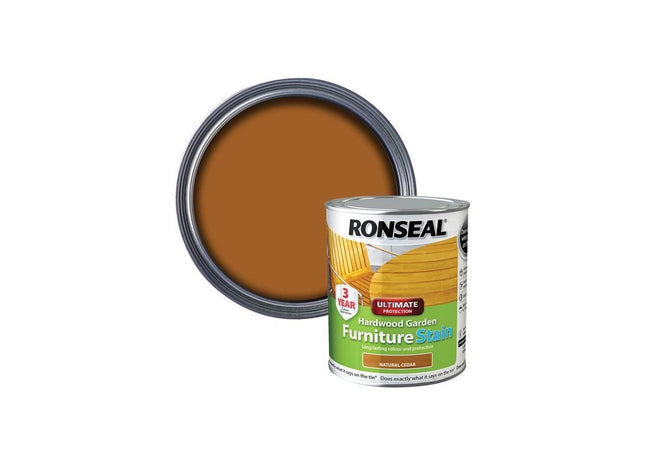 Ronseal Ultimate Protection Hardwood Garden Furniture Stain Natural Cedar 750ml Ronseal - RockBottom Nothampton