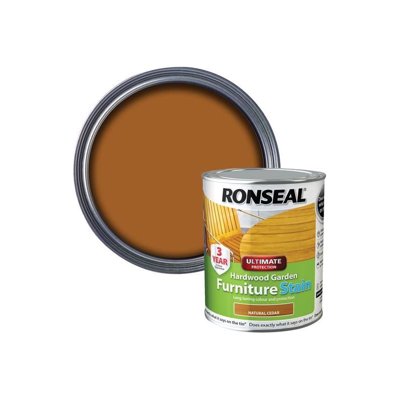 Ronseal Ultimate Protection Hardwood Garden Furniture Stain Natural Cedar 750ml Ronseal - RockBottom Nothampton