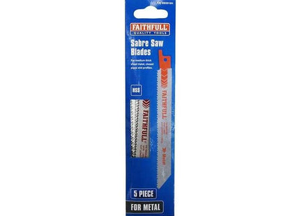 Faithfull S918H Sabre Saw Blade Metal 150mm 10 TPI (Pack of 5) Faithfull - RockBottom Northampton