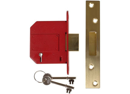 Union StrongBOLT 2100S BS 5 Lever Mortice Deadlock 81mm 3in Satin Brass Visi UNION - RockBottom Northampton