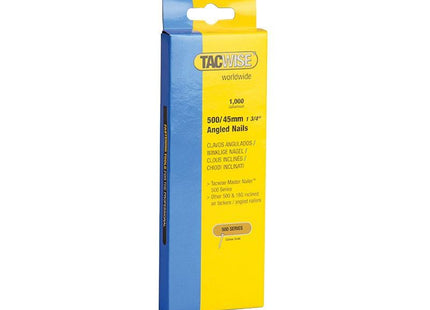 Tacwise 500 18 Gauge 45mm Angled Nails (Pack 1000) Tacwise - RockBottom Northampton