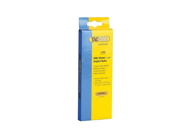Tacwise 500 18 Gauge 45mm Angled Nails (Pack 1000) Tacwise - RockBottom Northampton