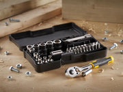 STANLEY Hand Tools 1/4in Compact Socket Set, 37 Piece STANLEY� Hand Tools - RockBottom Nothampton