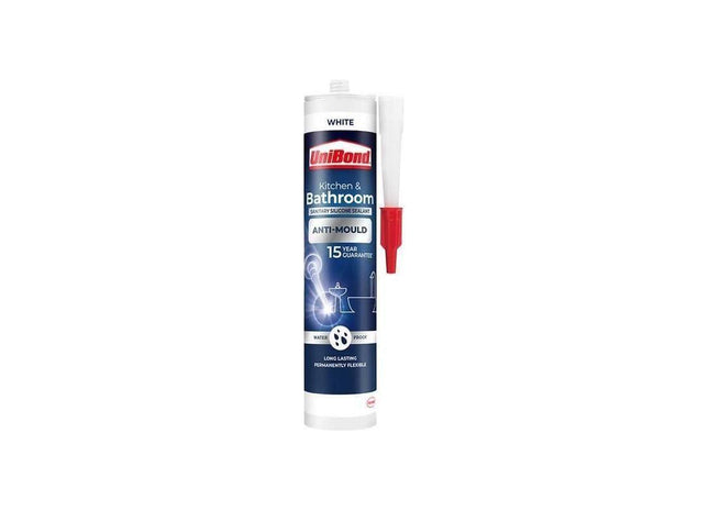 Unibond Healthy Kitchen & Bathroom Anti Mould Sealant White Cartridge 274g UniBond - RockBottom Northampton