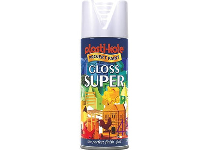 Plastikote Gloss Super Spray White 400ml PlastiKote - RockBottom Nothampton