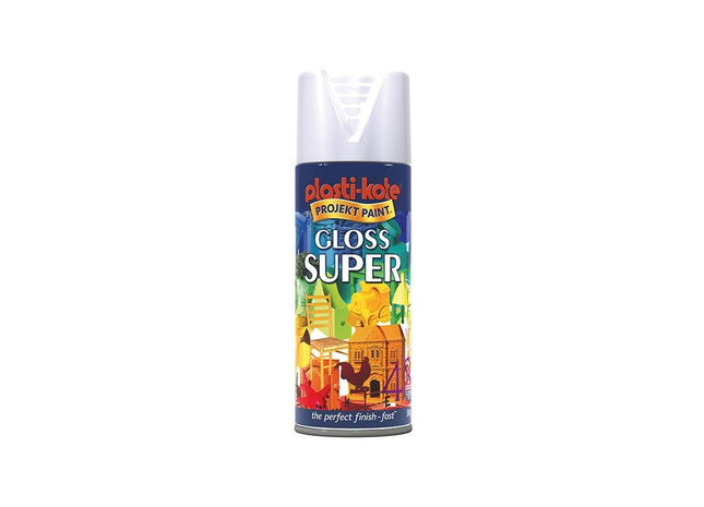 Plastikote Gloss Super Spray White 400ml PlastiKote - RockBottom Nothampton