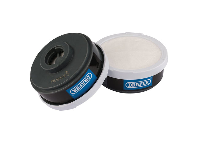 Draper Spare A1P2 Filters (2) for Combined Vapour and Dust Respirator 03030 Draper - Town Tools 
