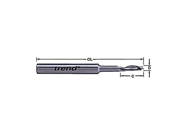Trend 50/19 x 8mm HSSE Steel Helical Plunge Bit 5mm Trend - RockBottom Northampton