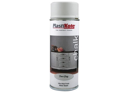 Plastikote Chalk Finish Spray Dove Grey 400ml PlastiKote - RockBottom Nothampton