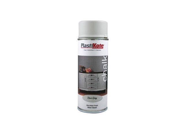 Plastikote Chalk Finish Spray Dove Grey 400ml PlastiKote - RockBottom Nothampton