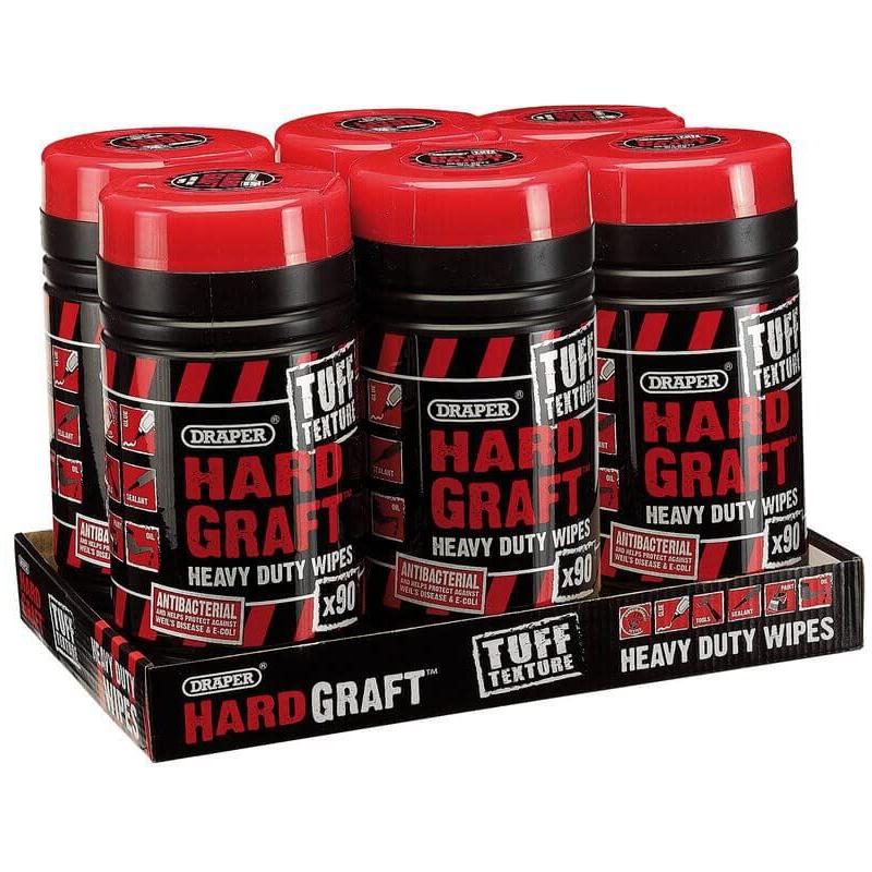 Draper 'Hard Graft' Tuff Texture Heavy Duty Wipes (Tub of 90) 84712 Draper - Town Tools 