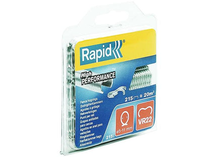 Rapid VR22 Fence Hog Rings Pack 215 Galvanised Rapid - RockBottom Nothampton