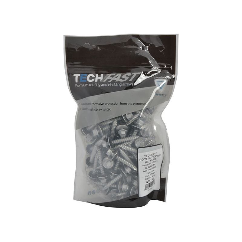 Forgefix TechFast Hex Head Screw Sheet to Timber 6.3 x 45mm Pack 100 ForgeFix - RockBottom Northampton