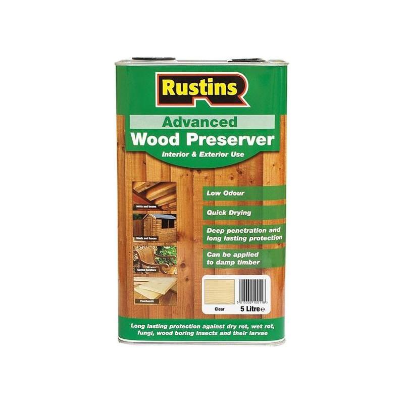 Rustins Advanced Wood Preserver Clear 5 litre Rustins - RockBottom Nothampton