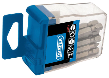 Draper Assorted Insert Bits in Plastic Storage Case, 1/4" Hex (15 Piece) Draper - Town Tools