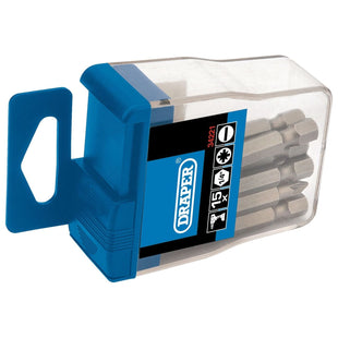 Draper Assorted Insert Bits in Plastic Storage Case, 1/4" Hex (15 Piece) Draper - Town Tools