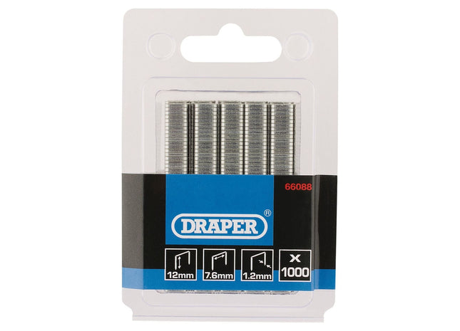Draper Staples, 12mm (Pack of 1000) 66088 Draper - Town Tools 