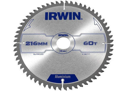Irwin® Professional Aluminium Circular Saw Blade 216 x 30mm x 60T TCG IRWIN® - RockBottom Northampton