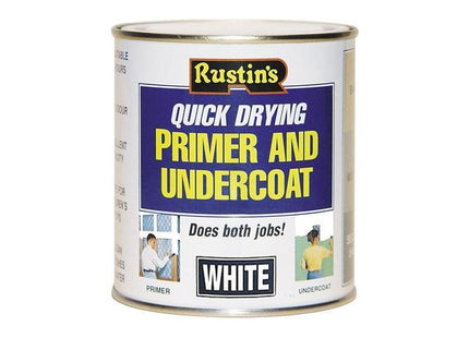 Rustins Quick Dry Primer & Undercoat White 1 litre Rustins - RockBottom Nothampton