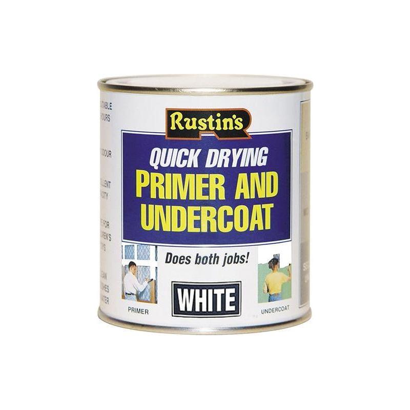 Rustins Quick Dry Primer & Undercoat White 1 litre Rustins - RockBottom Nothampton