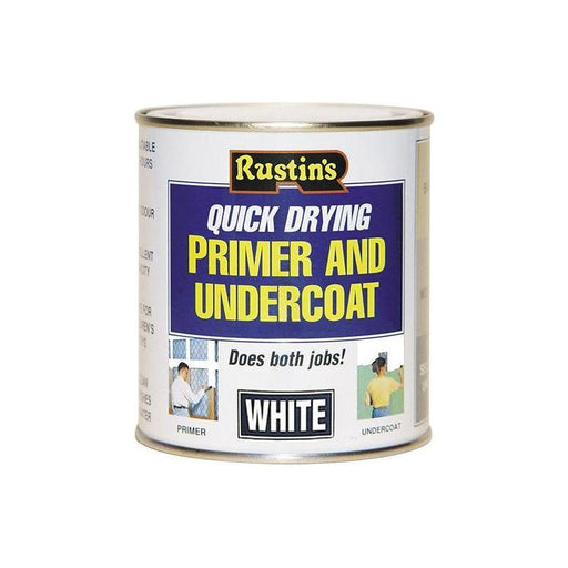 Rustins Quick Dry Primer & Undercoat White 1 litre Rustins - RockBottom Nothampton