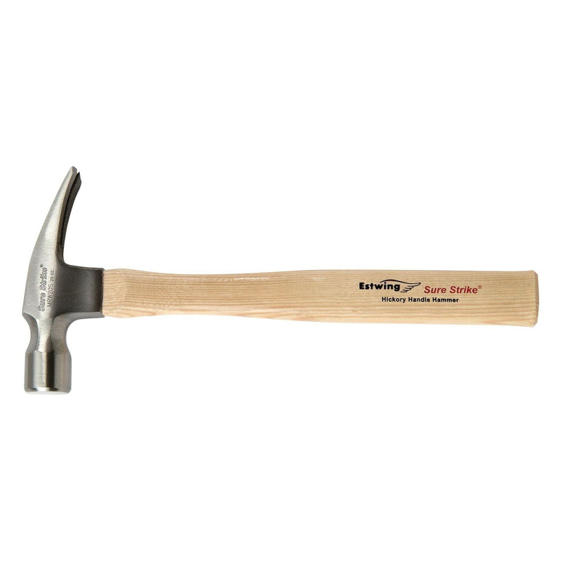 Estwing EMRW20S Sure Strike Straight Claw Hammer with Hickory Handle, 20oz/560g Draper - Town Tools