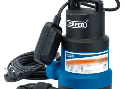 Draper Submersible Clean Water Pump with Float Switch, 191L/min, 550W 61584 Draper - Town Tools 