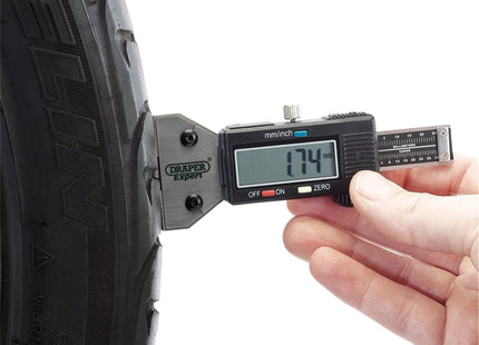 Draper Digital Tyre Tread Depth Gauge with Stainless Steel Body 39591 Draper - Town Tools 