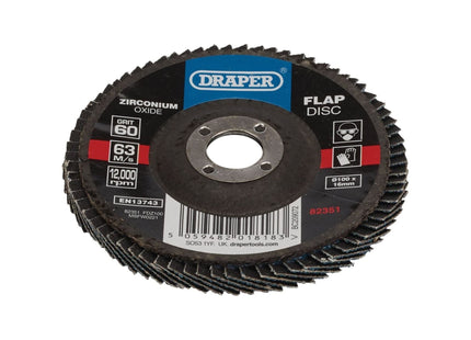 Draper Zirconium Oxide Flap Disc, 100 x 16mm, 60 Grit 82351 Draper - Town Tools 