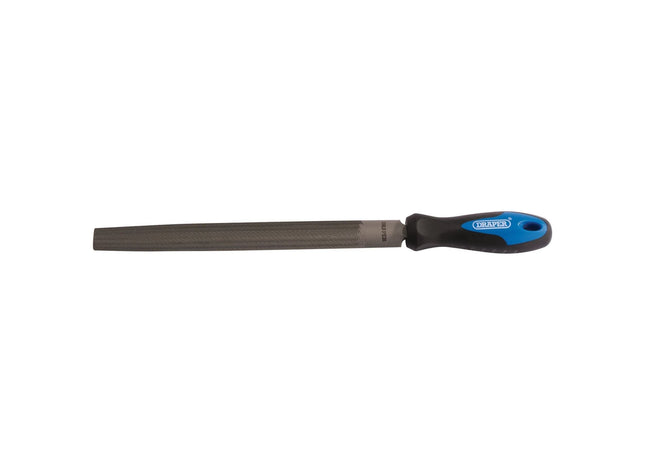 Draper Soft Grip Engineer's Half Round File and Handle, 250mm 00010 Draper - Town Tools 