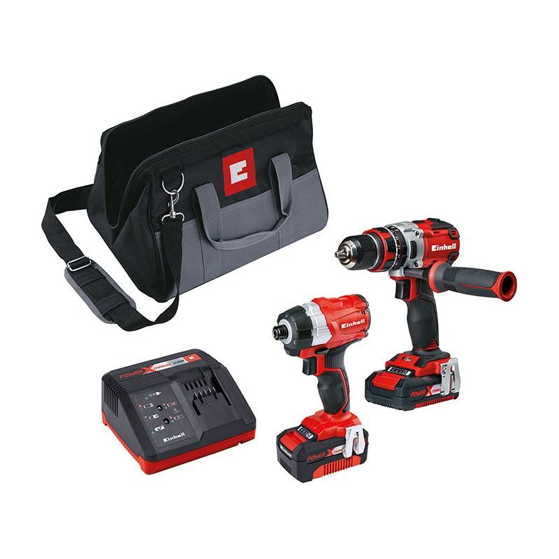 Einhell Power X-Change Brushless Twin Pack 18V 1 x 2.0Ah & 1 x 4.0Ah Li-ion Einhell - RockBottom Northamptin
