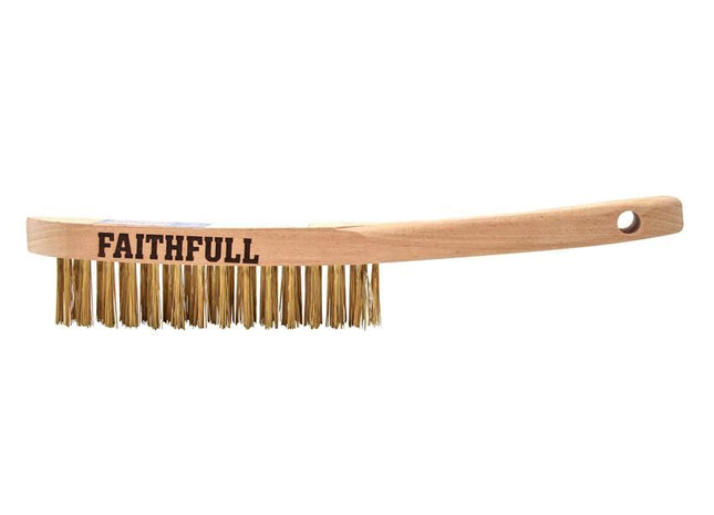 Faithfull Brass Scratch Brush, Three Row Faithfull - RockBottom Northampton