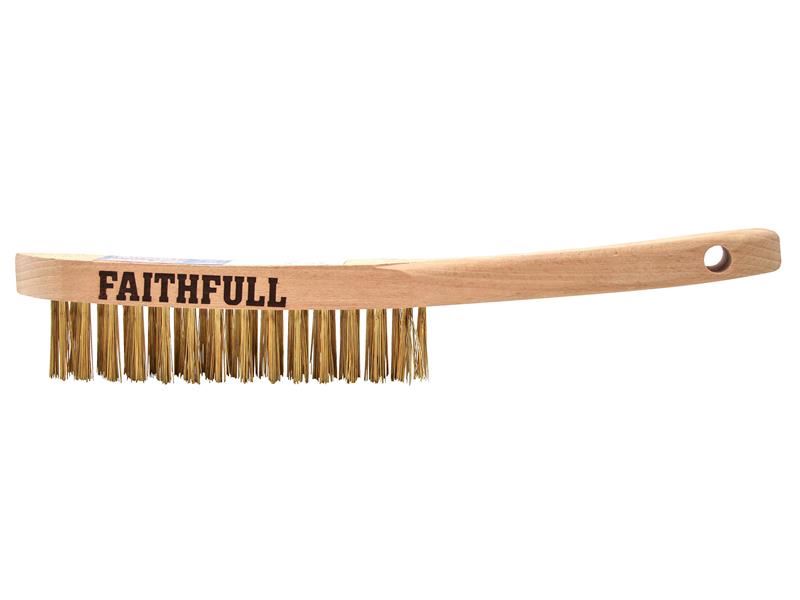 Faithfull Brass Scratch Brush, Three Row Faithfull - RockBottom Northampton