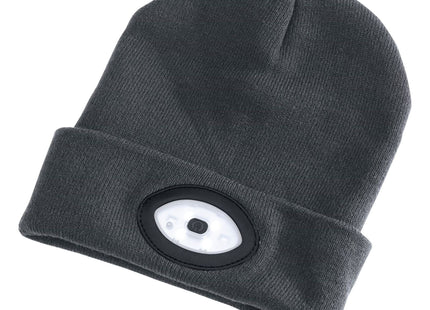 Draper Beanie Hat with Rechargeable Torch, One Size, 1W, 100 Lumens, Grey 99522 Draper - Town Tools 