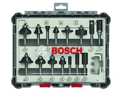 Bosch Powertool Accessories PRO Router Bit Mixed Set, 15 Piece Bosch Powertool Accessories - RockBottom Northampton