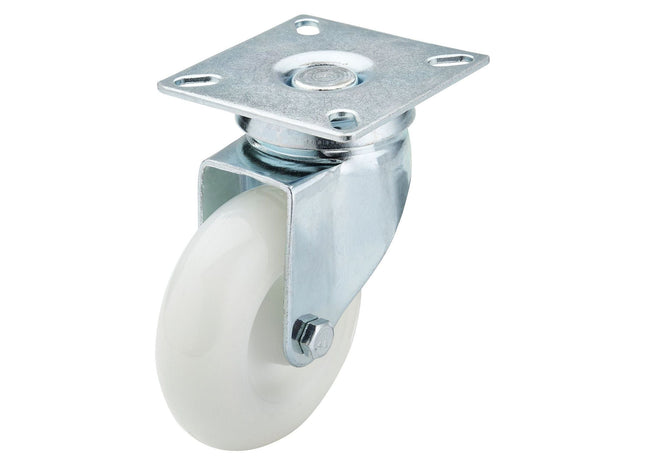 Draper Swivel Plate Fixing Nylon Wheel, 75mm Diameter, S.W.L. 70kg Draper - Town Tools