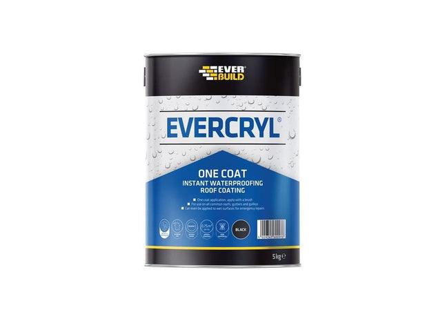 Everbuild Sika EVERCRYL® One Coat Black 5kg Everbuild Sika - RockBottom Northamptin