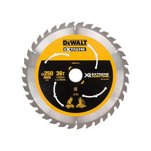Dewalt Power Tools Extreme Runtime FlexVolt Mitre Saw Blade 250 x 30mm x 36T DeWALT Power Tools - RockBottom Northampton