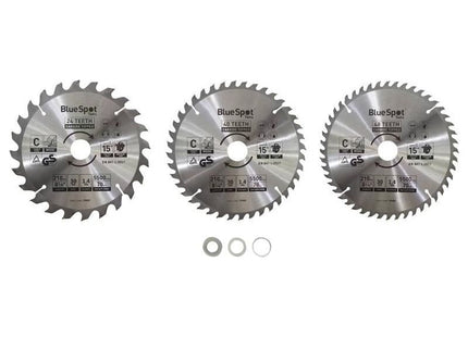 Bluespot Tools 210mm Circular Saw Blade Set, 3 Piece BlueSpot Tools - RockBottom Northampton