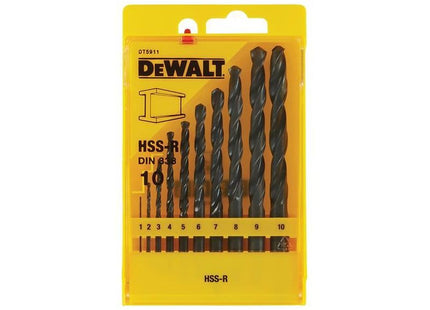 Dewalt Power Tools DT5911 HSS-R Jobber Drill Bit Set, 10 Piece DeWALT Power Tools - RockBottom Northampton