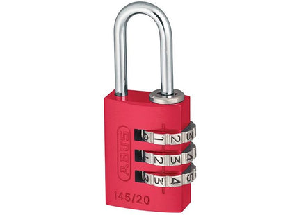 Abus Mechanical 145/20 20mm Aluminium Combination Padlock Red 46569 ABUS Mechanical - RockBottom Northampton 
