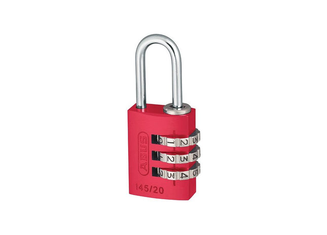 Abus Mechanical 145/20 20mm Aluminium Combination Padlock Red 46569 ABUS Mechanical - RockBottom Northampton 