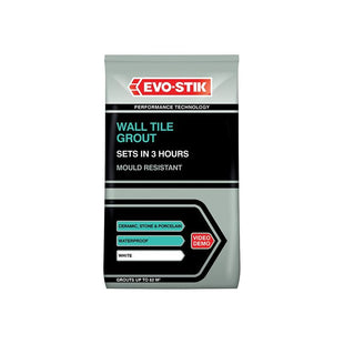 Evo-Stik Wall Tile Grout Mould Resistant White 1.5kg EVO-STIK - RockBottom Northamptin