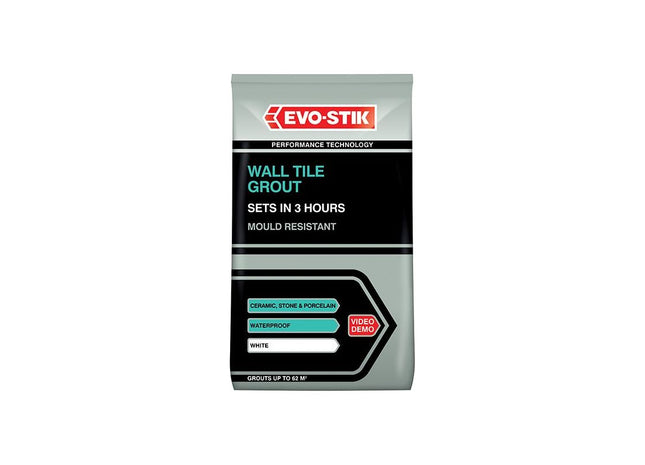 Evo-Stik Wall Tile Grout Mould Resistant White 1.5kg EVO-STIK - RockBottom Northamptin