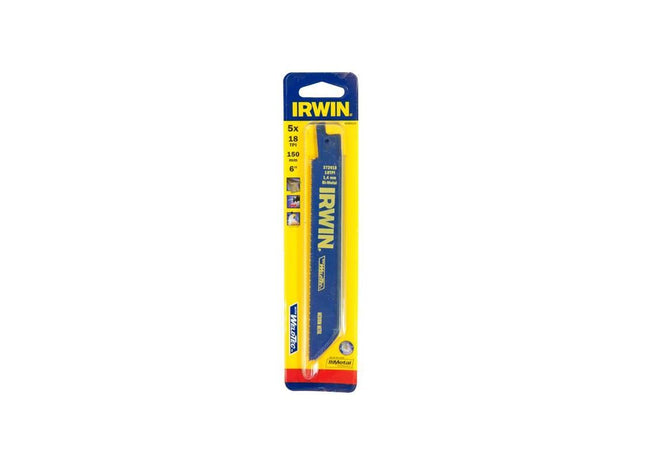 Irwin® 618R Sabre Saw Blade Metal Cutting 150mm 18 TPI Pack of 5 IRWIN® - RockBottom Northampton
