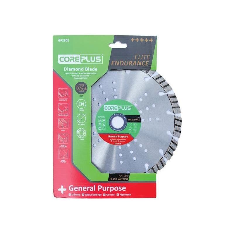 Coreplus GP230E Elite General-Purpose Diamond Blade 230mm CorePlus - RockBottom Northampton